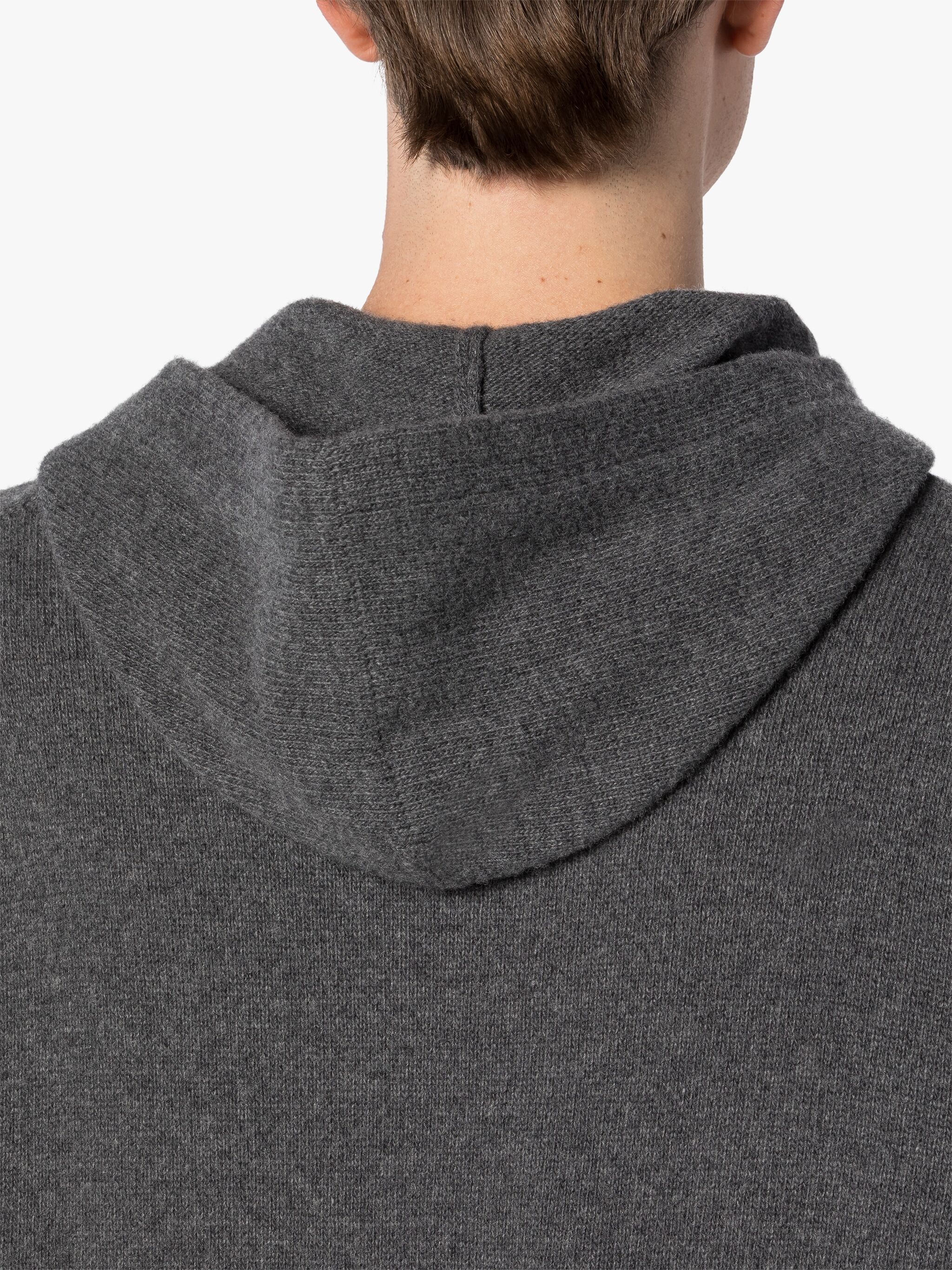 WIVERTON GRAPHITE MERINO WOOL & CASHMERE HOODED SWEATER - 5