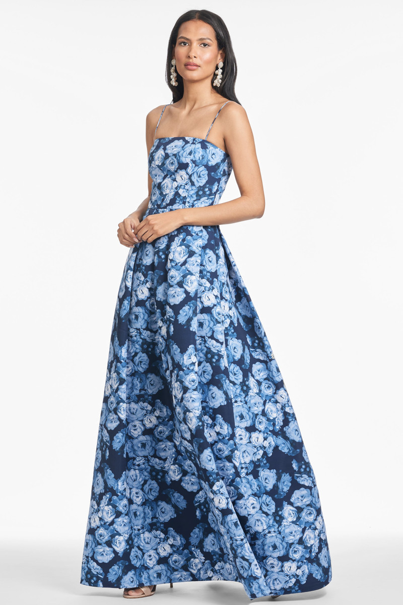 BEAU GOWN - WILD SAPPHIRE ROSES - 1