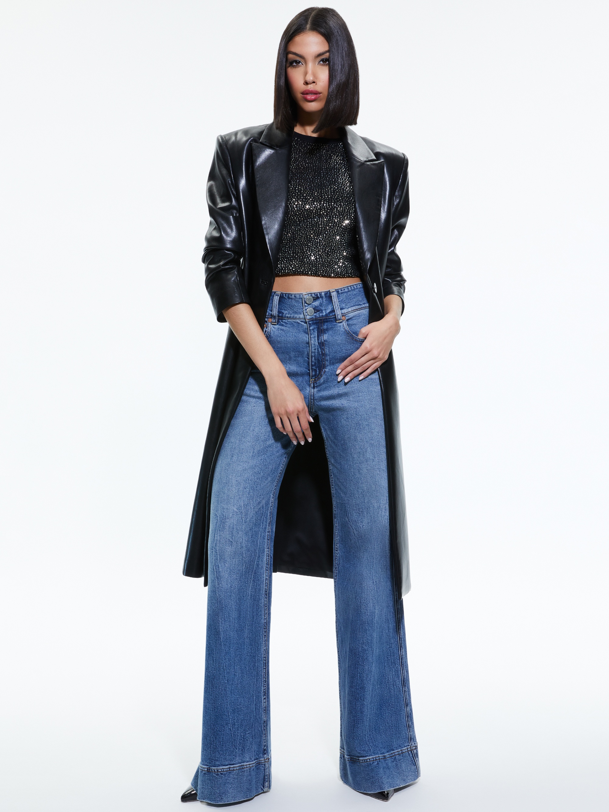 FIERRO VEGAN LEATHER LONG BLAZER - 6