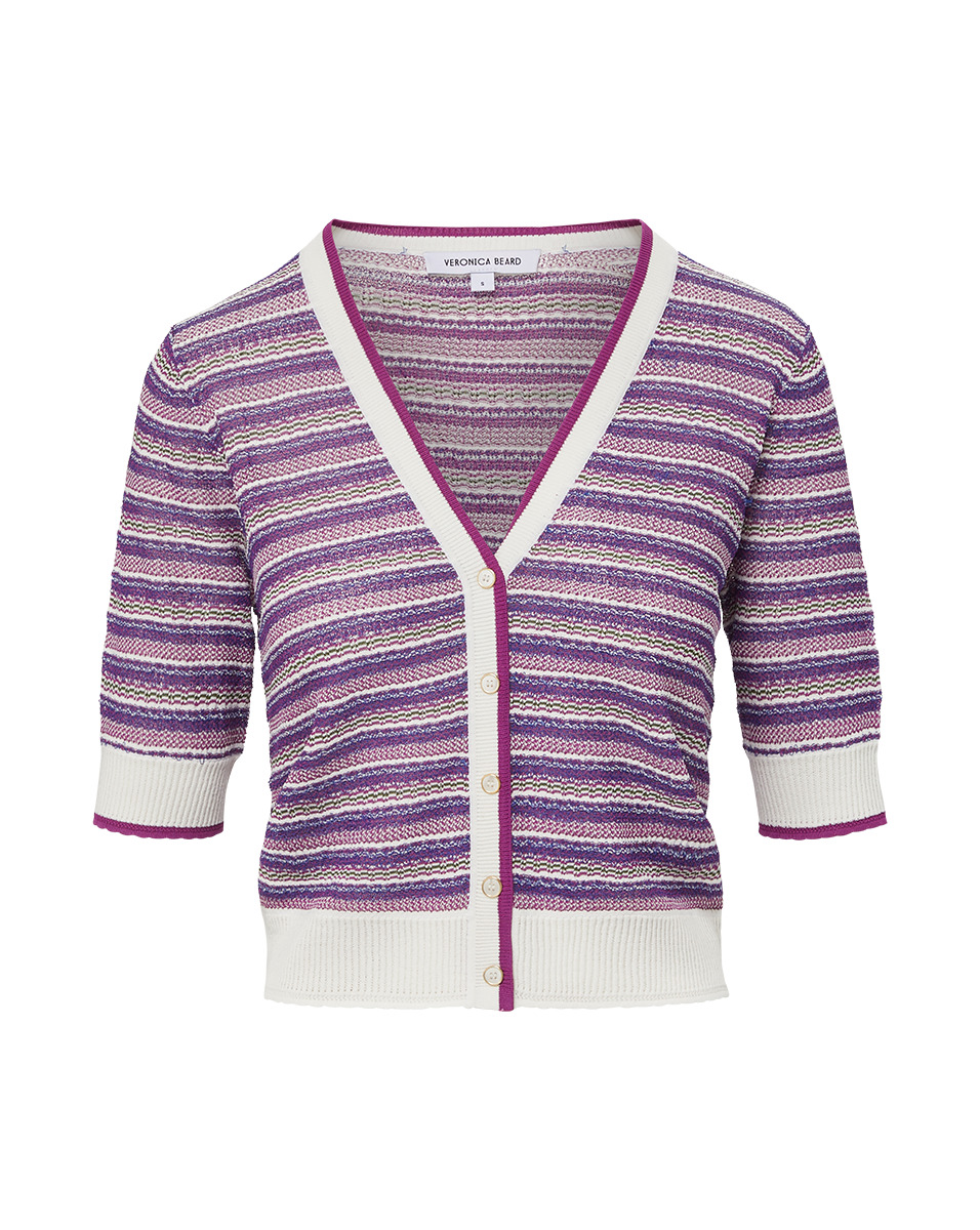 VARIA STRIPED KNIT CARDIGAN - 1