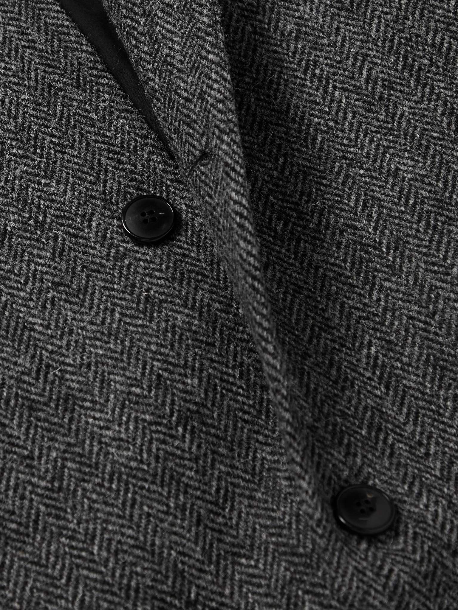 Herringbone Wool Coat - 5