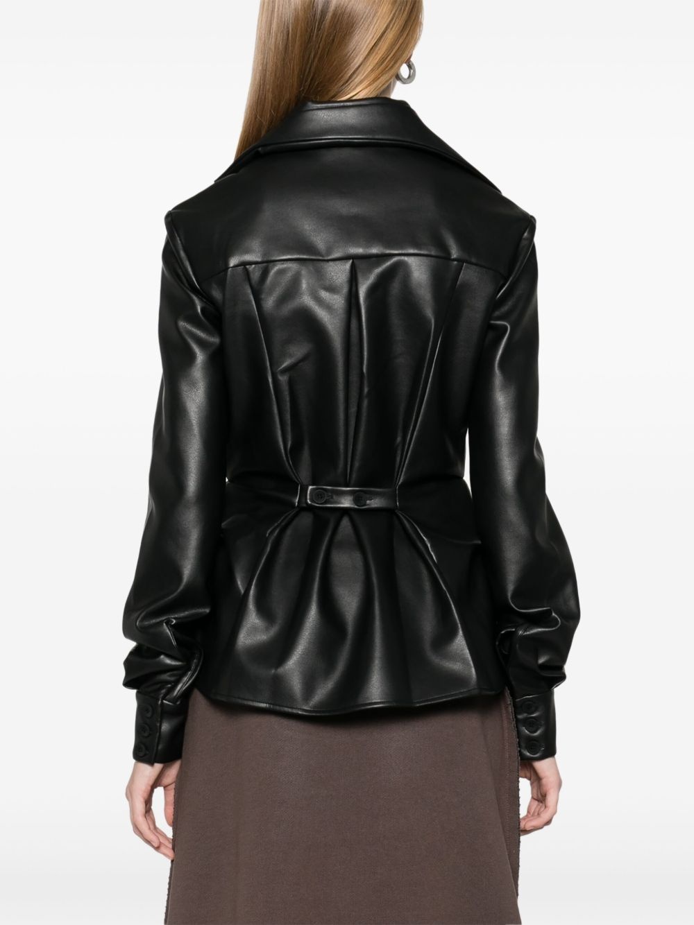 faux-leather shirt - 4