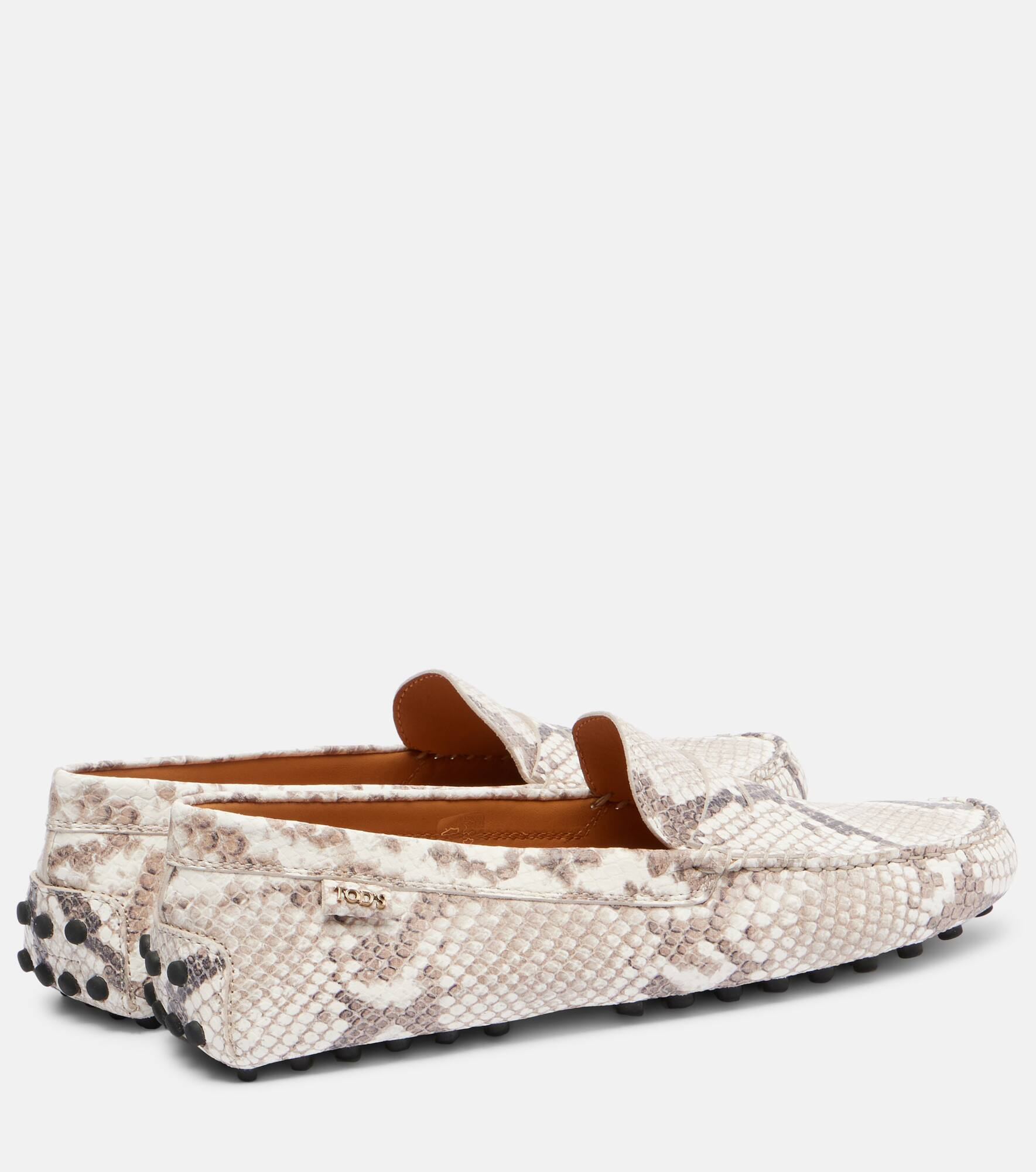 Gommino snake-effect leather driving shoes - 2