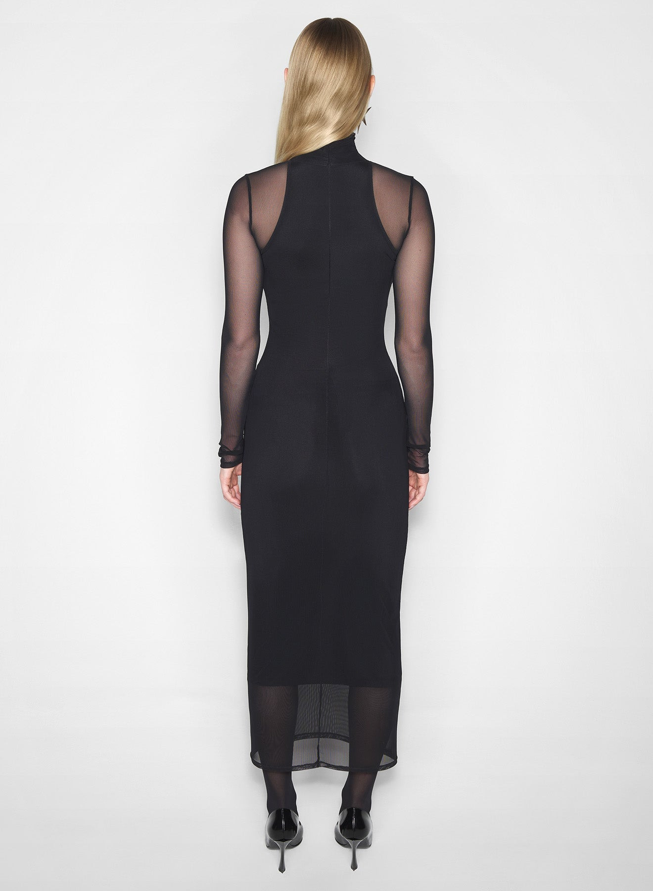 black transparent illusion dress - 2