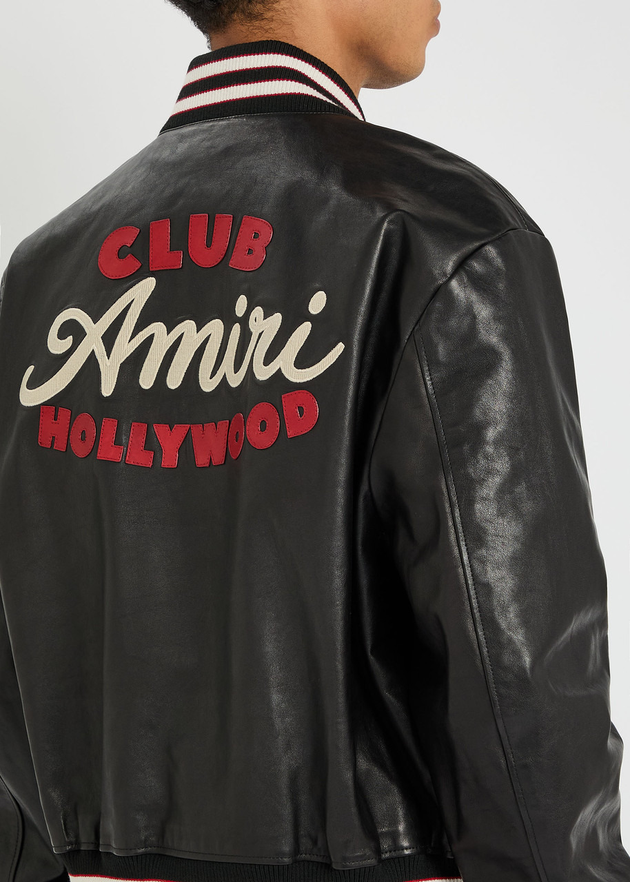Amiri Club Amiri Appliquéd Leather Varsity Jacket - 5