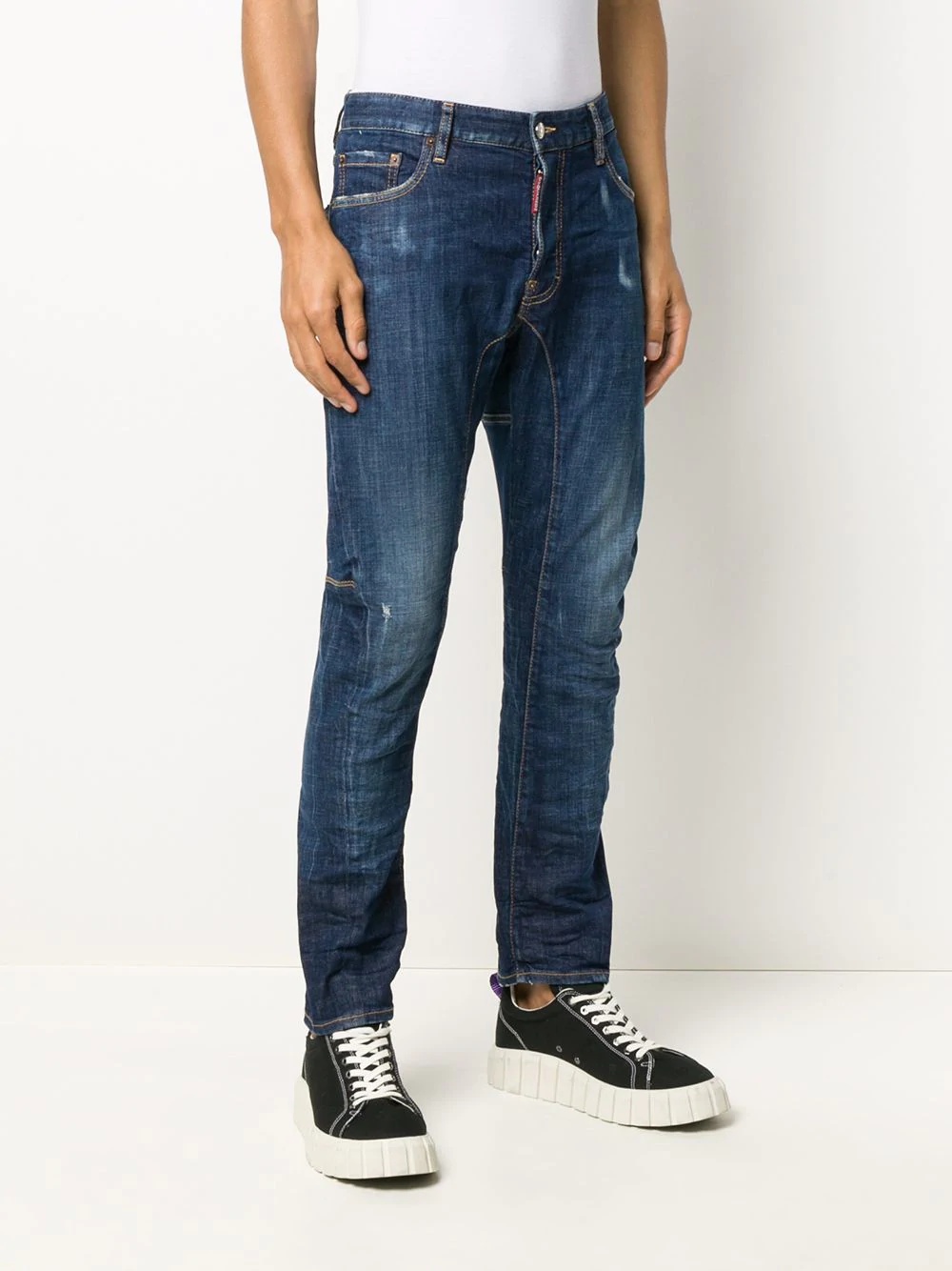 distressed slim-fit jeans - 3