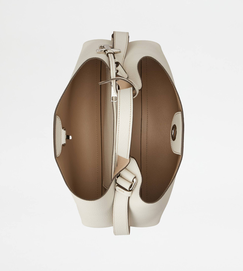 BAG IN LEATHER SMALL - WHITE, NATURAL 4