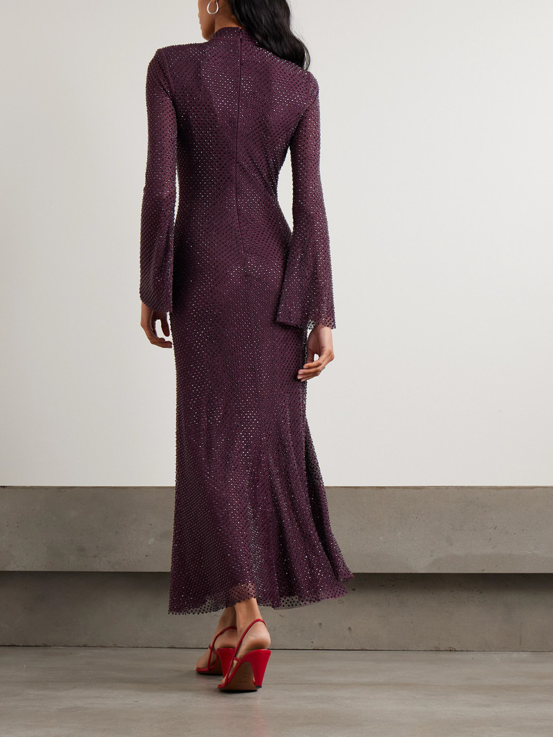 Crystal-embellished Fishnet Turtleneck Midi Dress 3