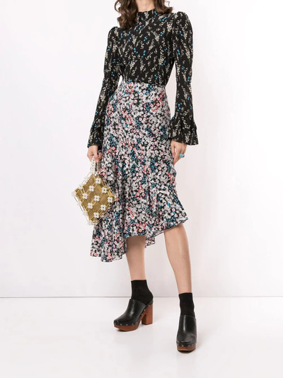 Erdem floral asymmetric skirt outlook