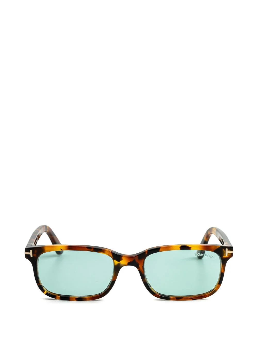 tortoiseshell-effect rectangle-frame sunglasses - 1