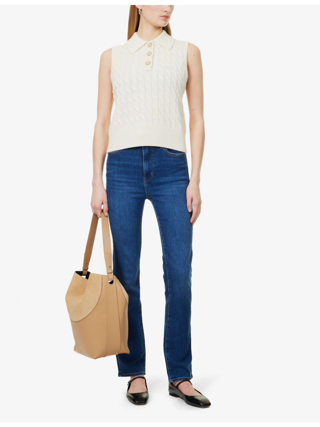 The Pencil Five-Pockets Straight-Leg High-Rise Stretch-Denim Blend Jeans - 2