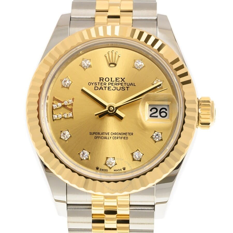 Rolex Lady Datejust Champagne Diamond Dial Automatic Steel and 18kt Yellow Gold Rolex Jubilee Watch  - 2