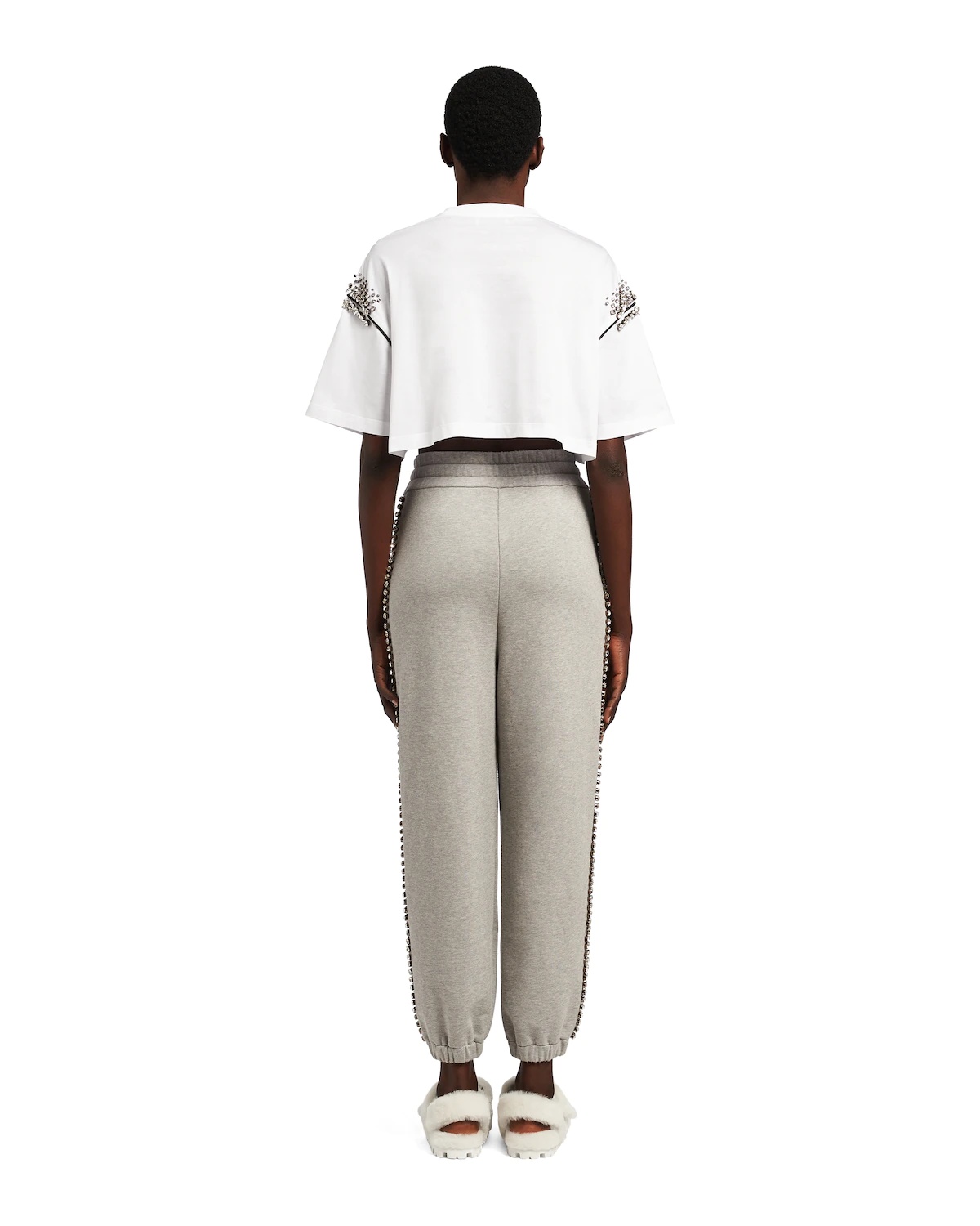 Studded cotton fleece joggers - 4