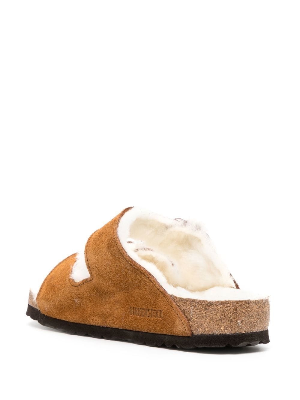 shearling-lined slip-on sandals - 3