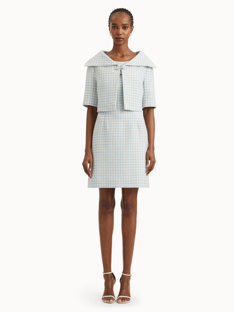 Oscar de la Renta CHECKED TWEED SHORT SLEEVE JACKET outlook