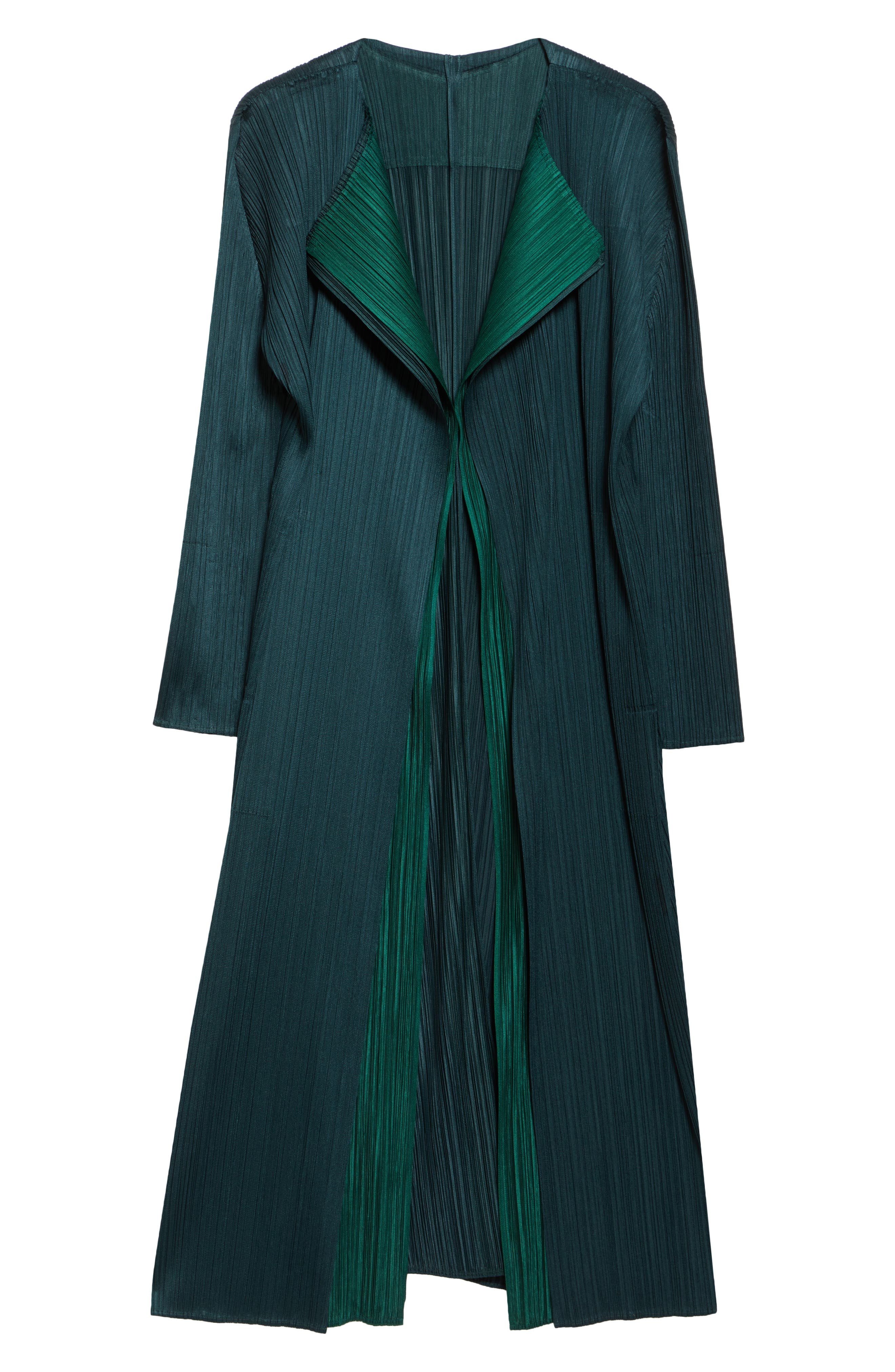 Pleats Please Issey Miyake Merry Bicolor Longline Cardigan in Green at Nordstrom - 7