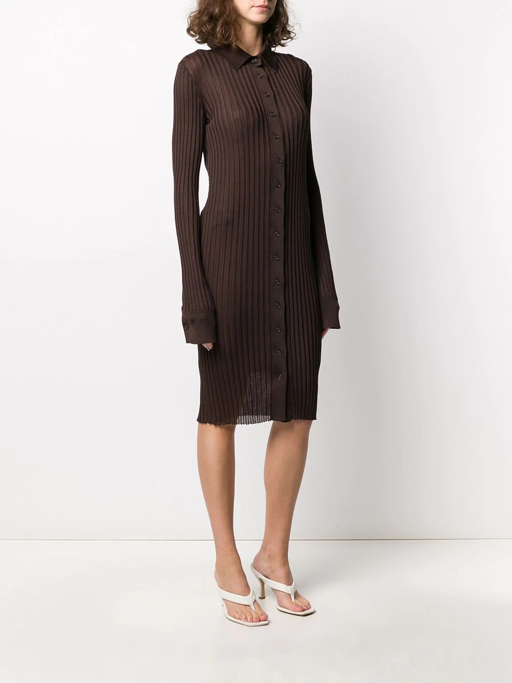 ribbed silk dress - 3