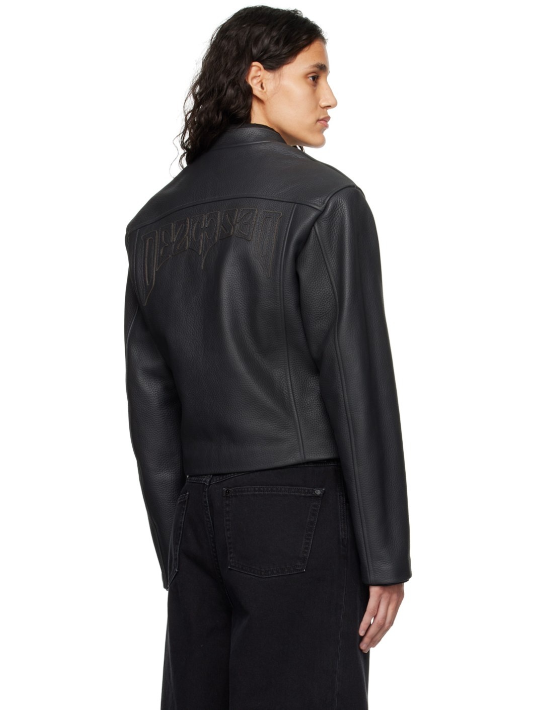 Black Attrition Leather Jacket - 3