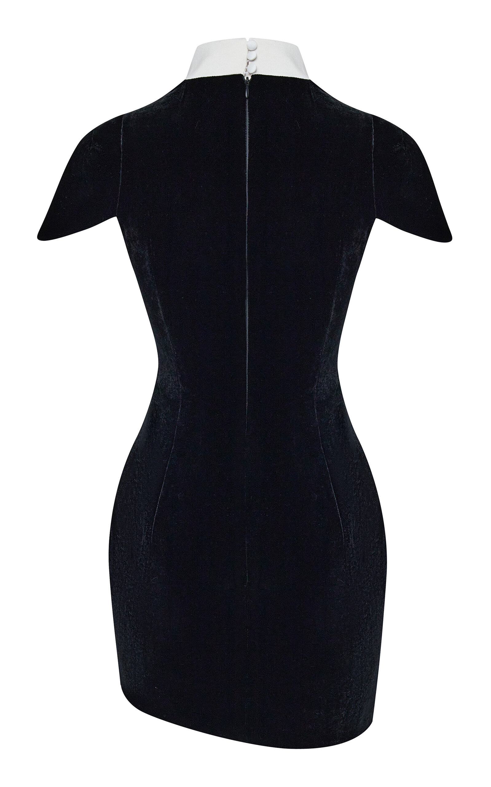 Sculpted Velvet & Satin Mini Dress black - 4