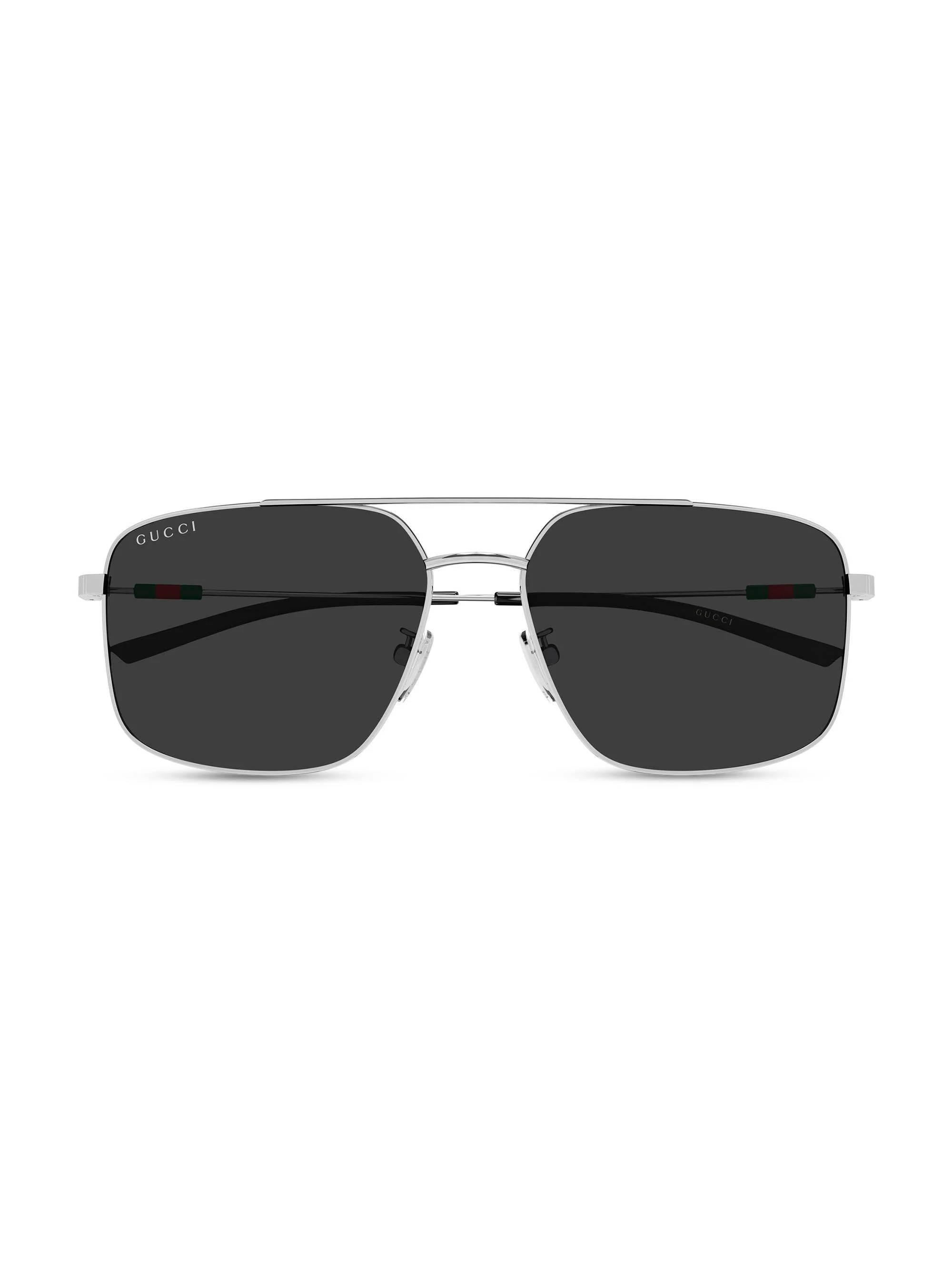 Men's Light Details 59MM Square Sunglasses - Silver Black - 1