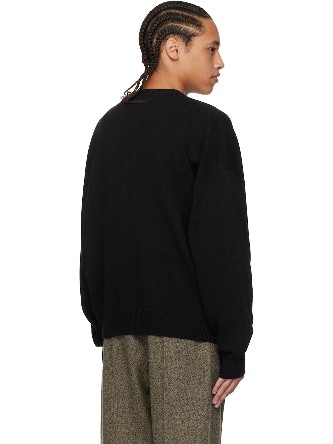 Black Fine Knit Henley - 3