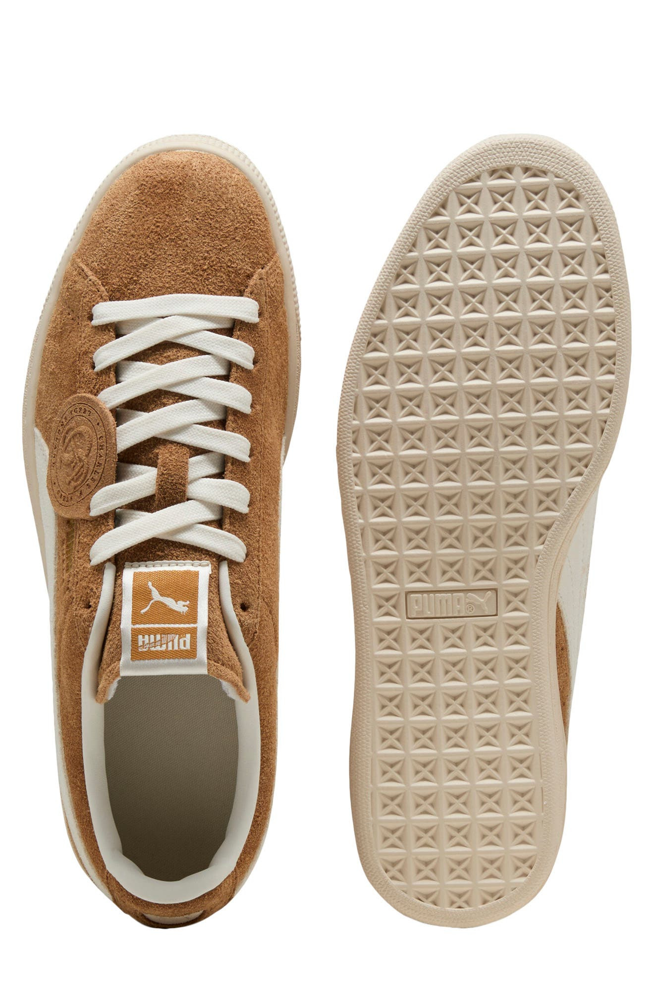 PUMA Charles F. Stead Suede Sneaker in Honey Butter/Puma White at Nordstrom - 6