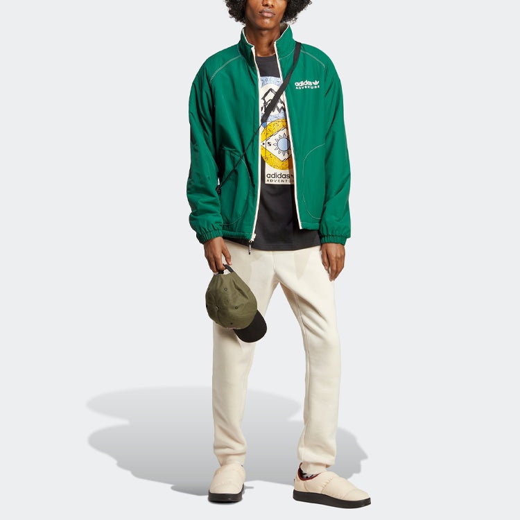 adidas Originals Adventure Fleece Reversible Jacket 'White Green' HR4227 - 3
