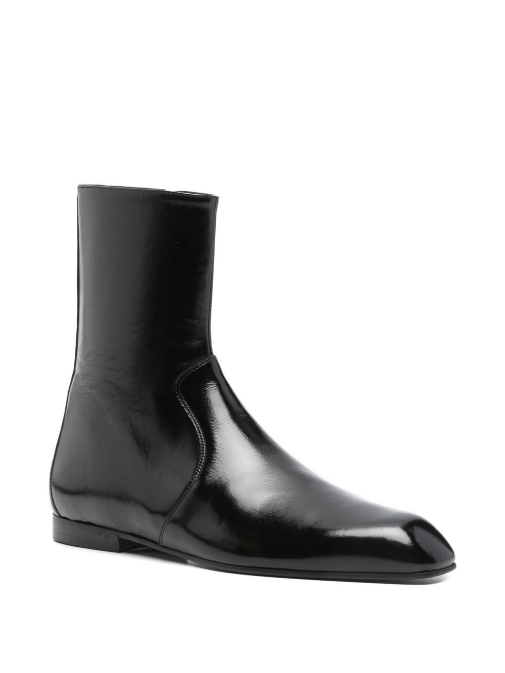 leather zip boots - 2