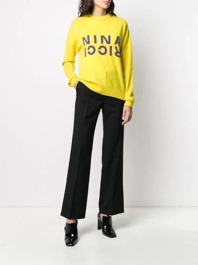 NINA RICCI stitched logo jumper outlook