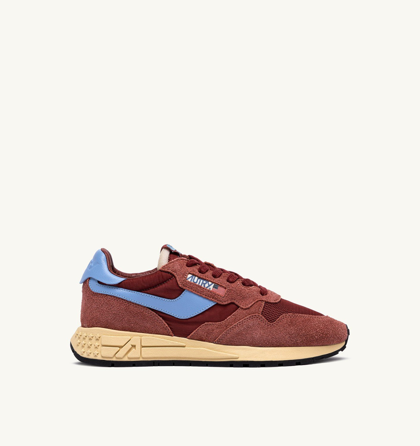 REELWIND LOW SNEAKERS IN NYLON SUEDE AND LEATHER COLOR HOT SAUCE AND DELLA ROBBIA BLUE - 1