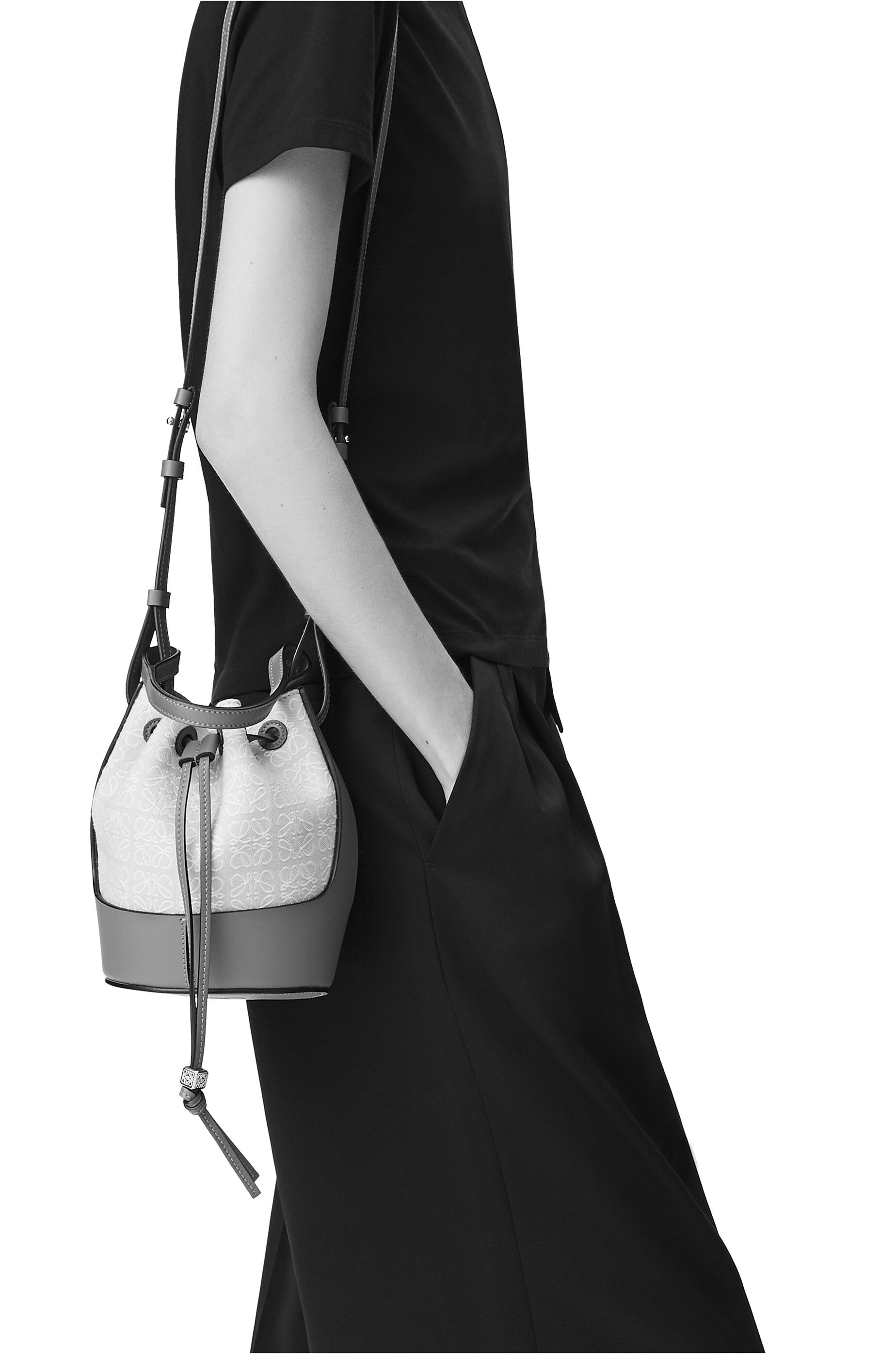 Mini Balloon bag in Anagram jacquard and calfskin - 2
