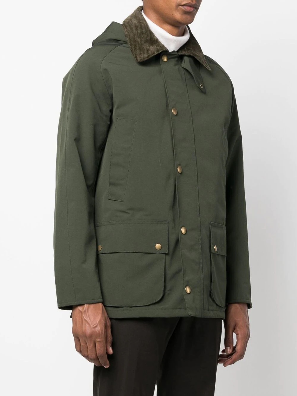 collared wax jacket - 3