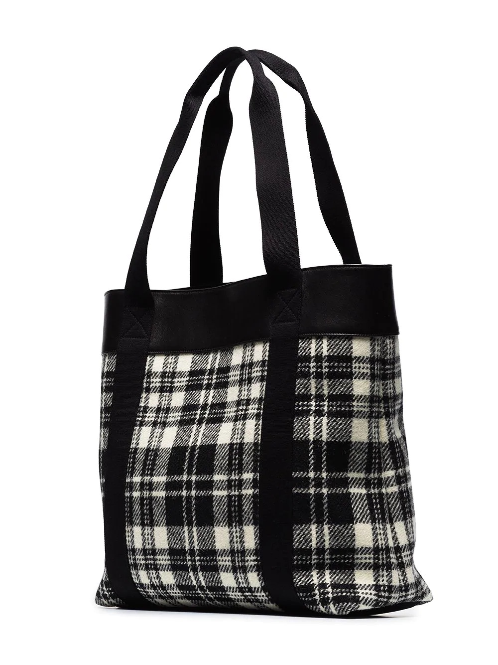 tartan check pattern tote - 3