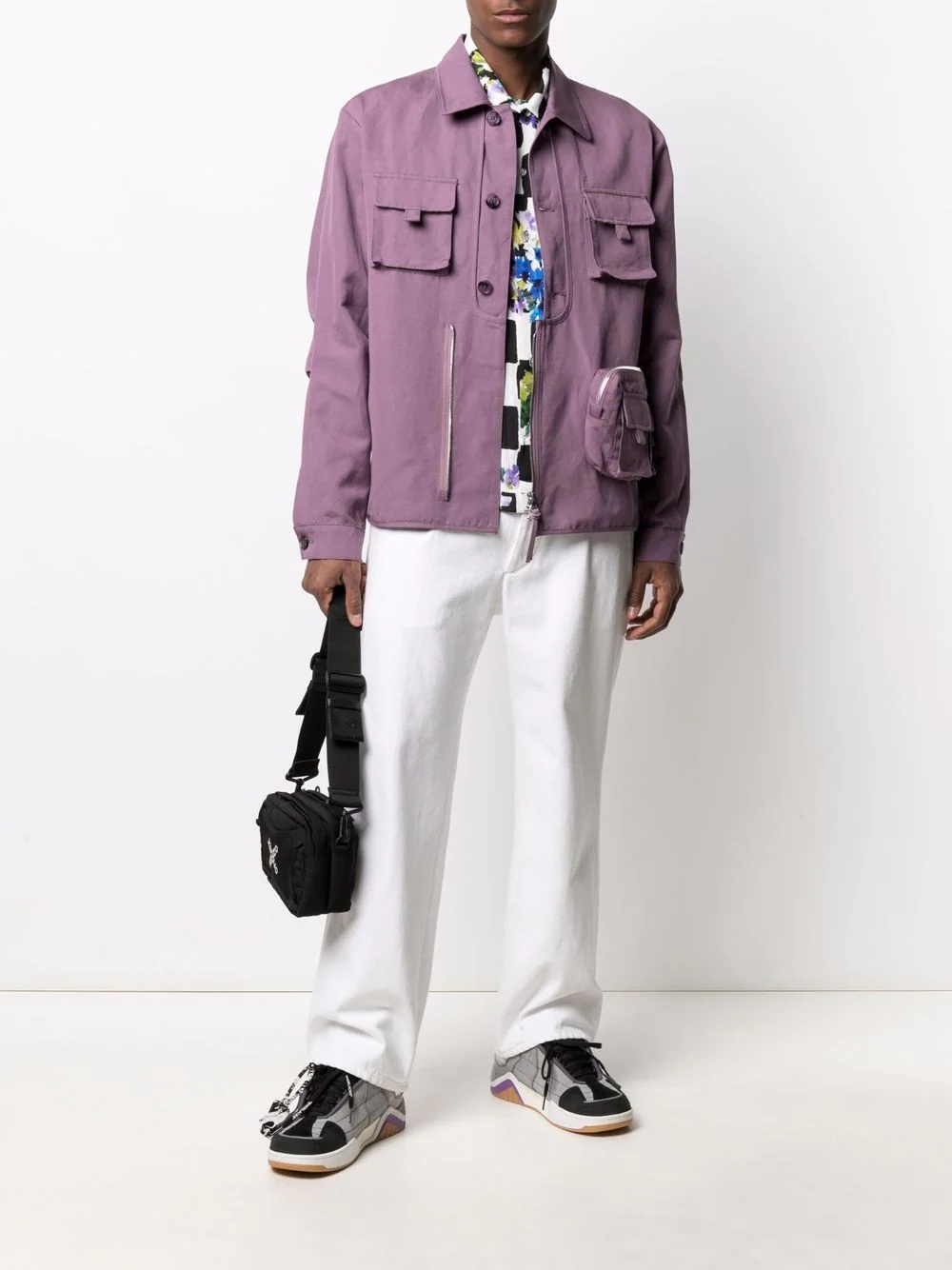 multiple-pocket long-sleeve jacket - 2