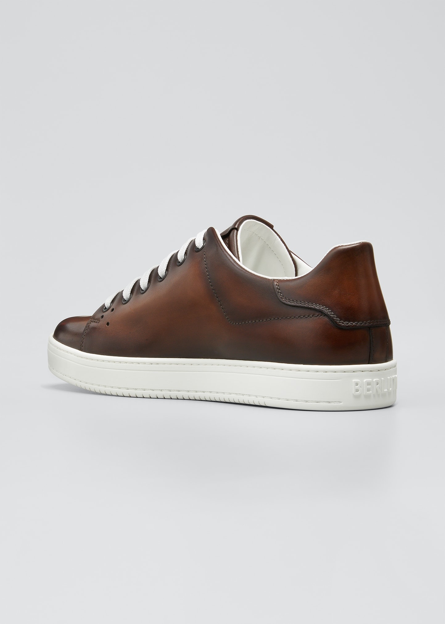 Men's Burnished Leather Low-Top Sneakers - 2