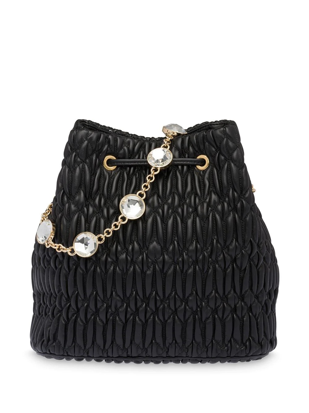 crystal nappa leather bucket bag - 3