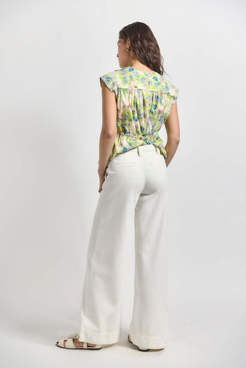 DEREK LAM 10 CROSBY QUINTO WIDE LEG DOME BUTTON PANT outlook