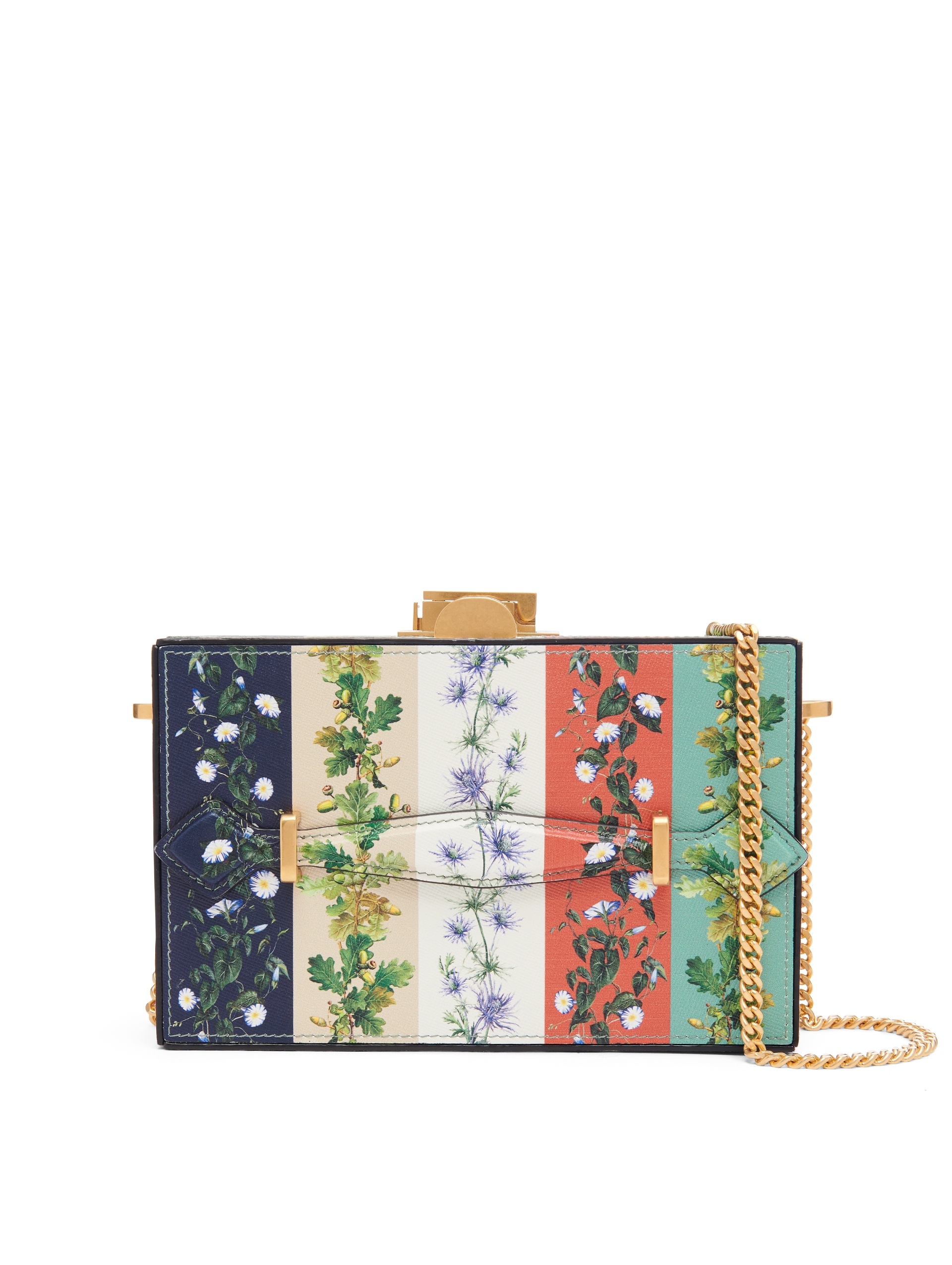 BOTANICAL STRIPE PRINTED ALIBI MINAUDIERE - 1