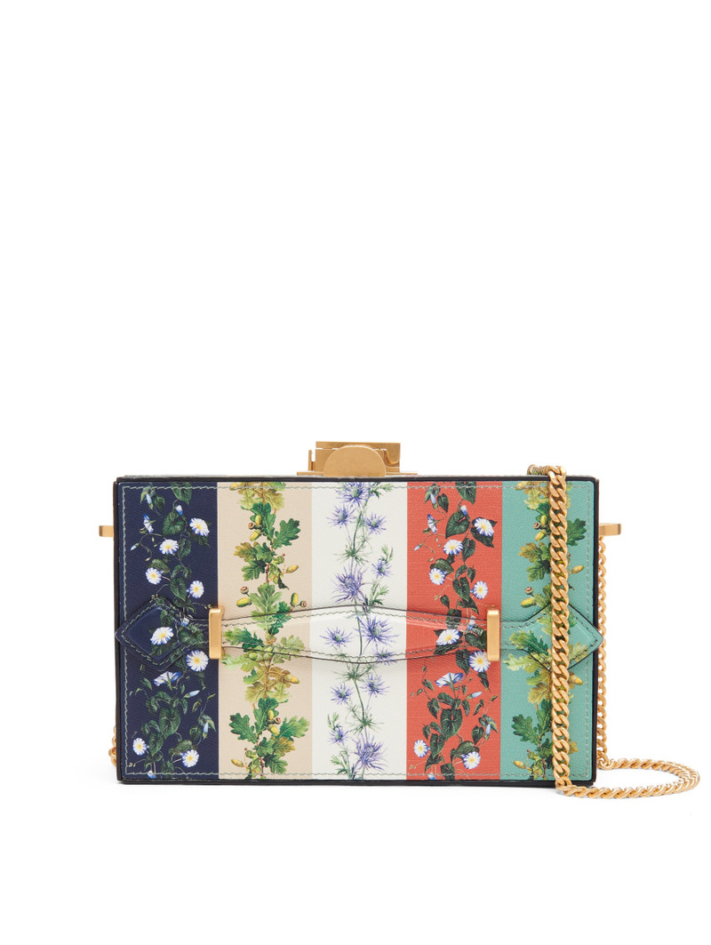 BOTANICAL STRIPE PRINTED ALIBI MINAUDIERE 1