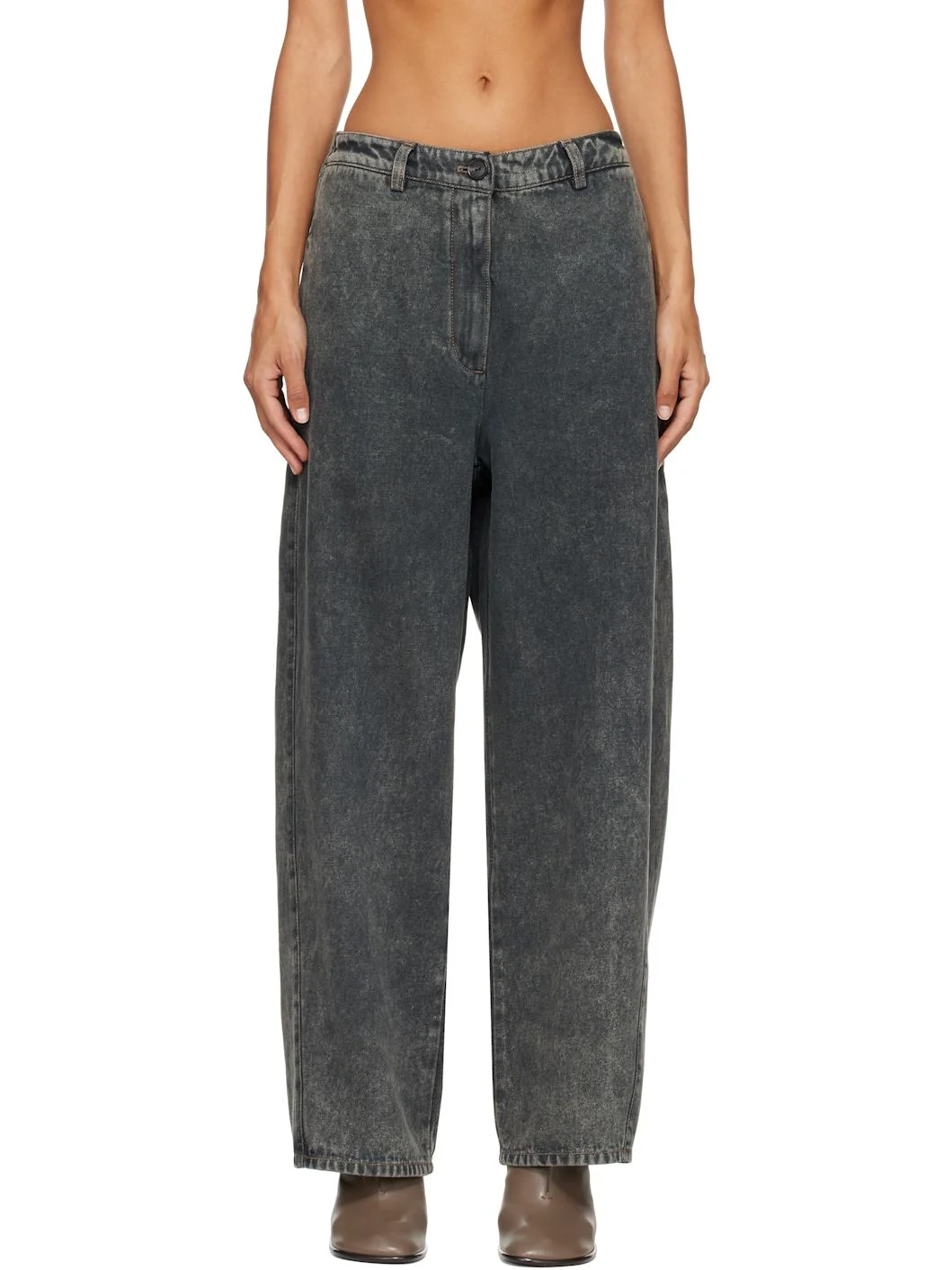 Gray Straight Jeans - 1