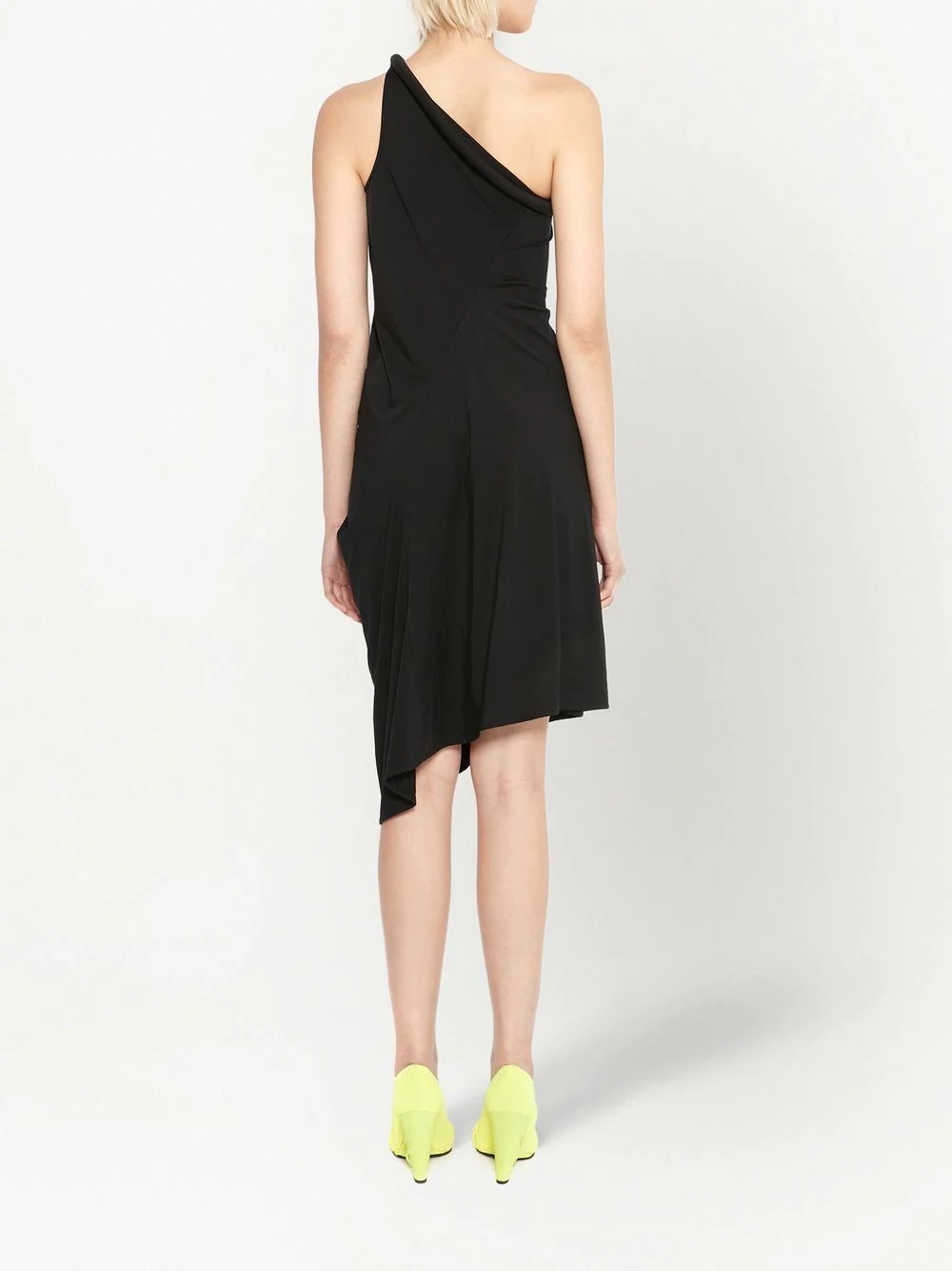one-shoulder gathered dress - 4