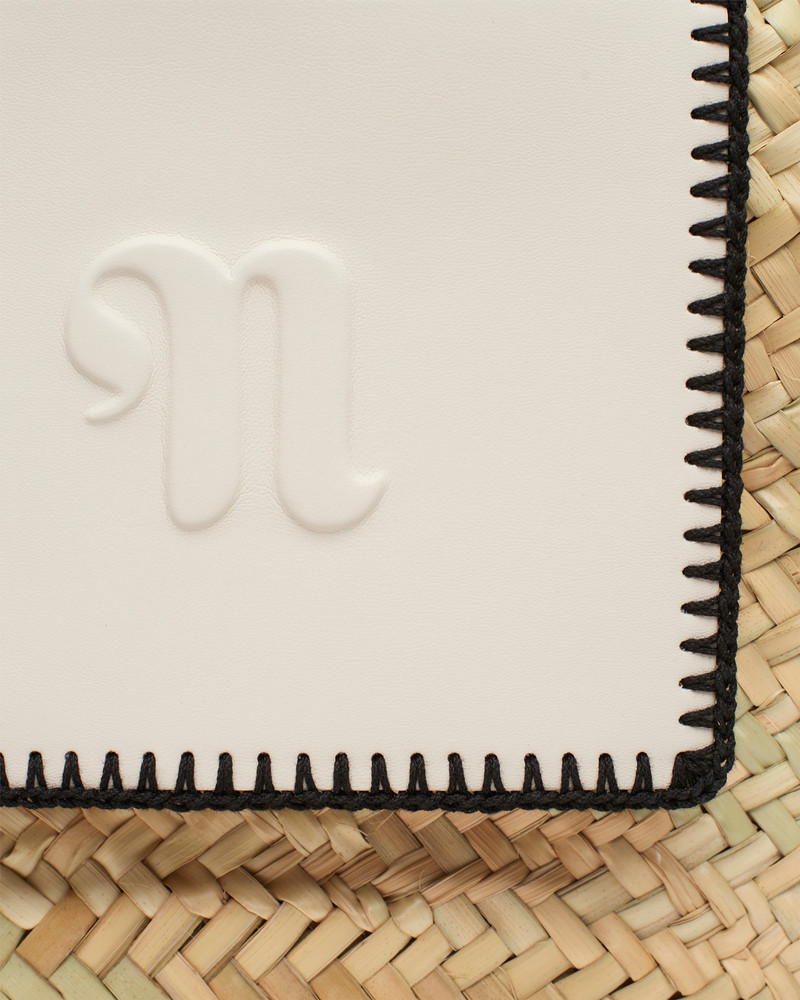 THE BEACH BAG - Raffia tote - Natural/off-white/black 5