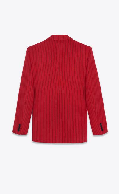 SAINT LAURENT single-breasted jacket in striped wool outlook