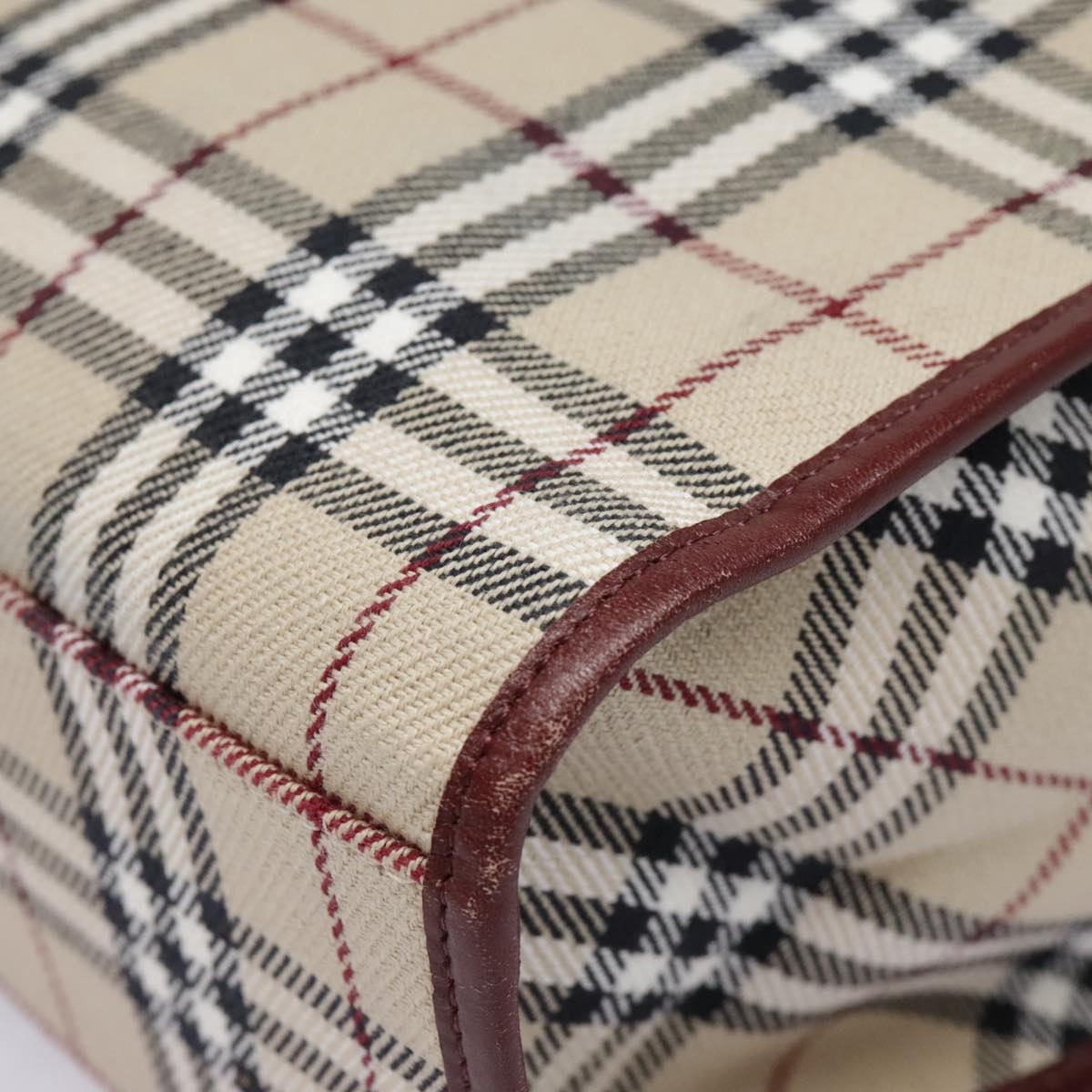 Burberry Nova Check Blue Label Tote Bag Canvas Beige Red Brown Silver - 10