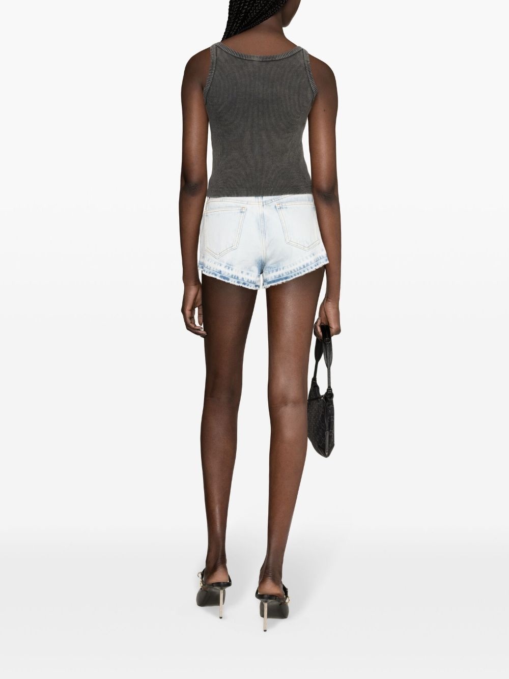 studded denim shorts - 4