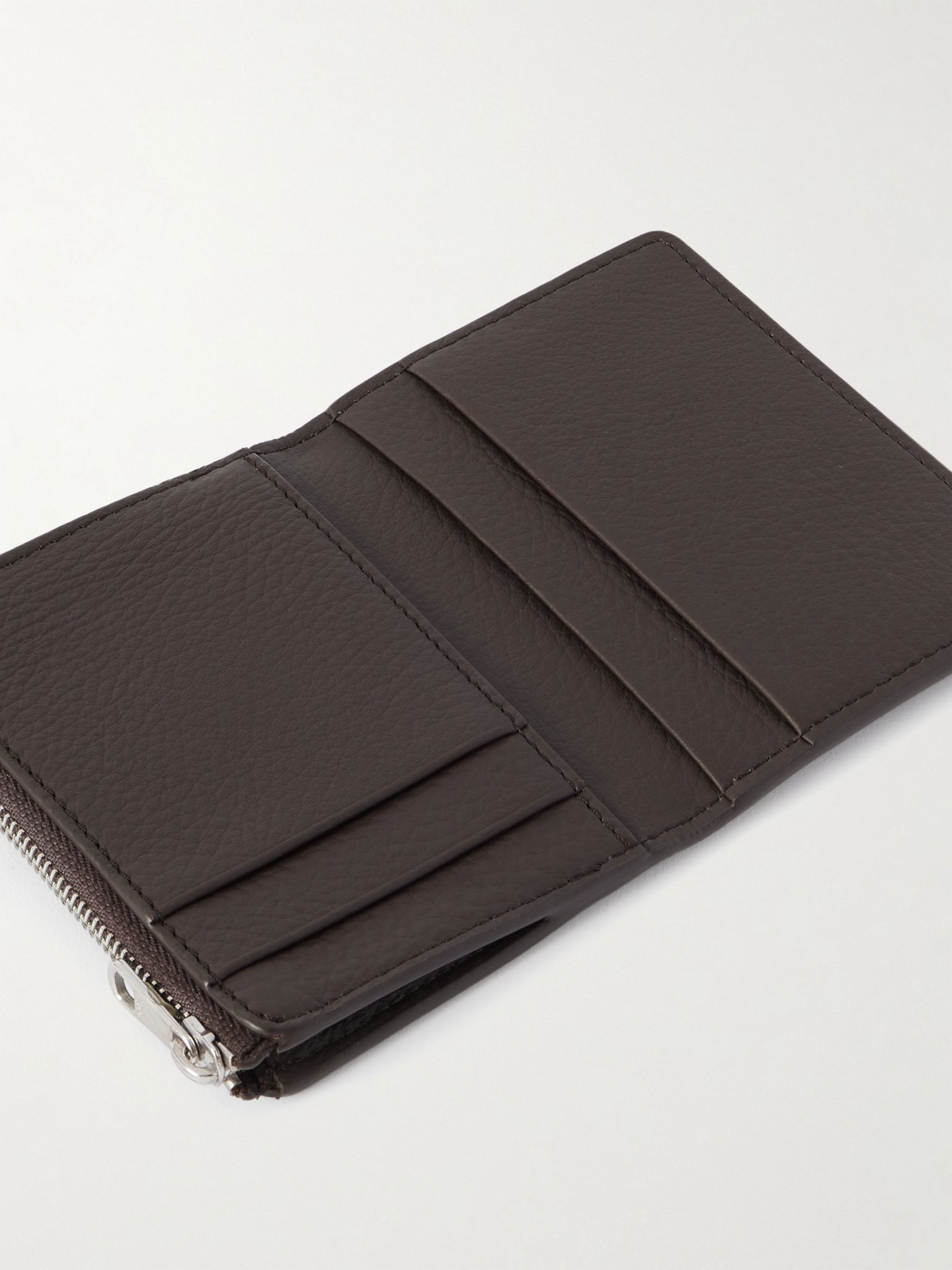 Stefan Full-Grain Leather Zipped Cardholder Brown - 4
