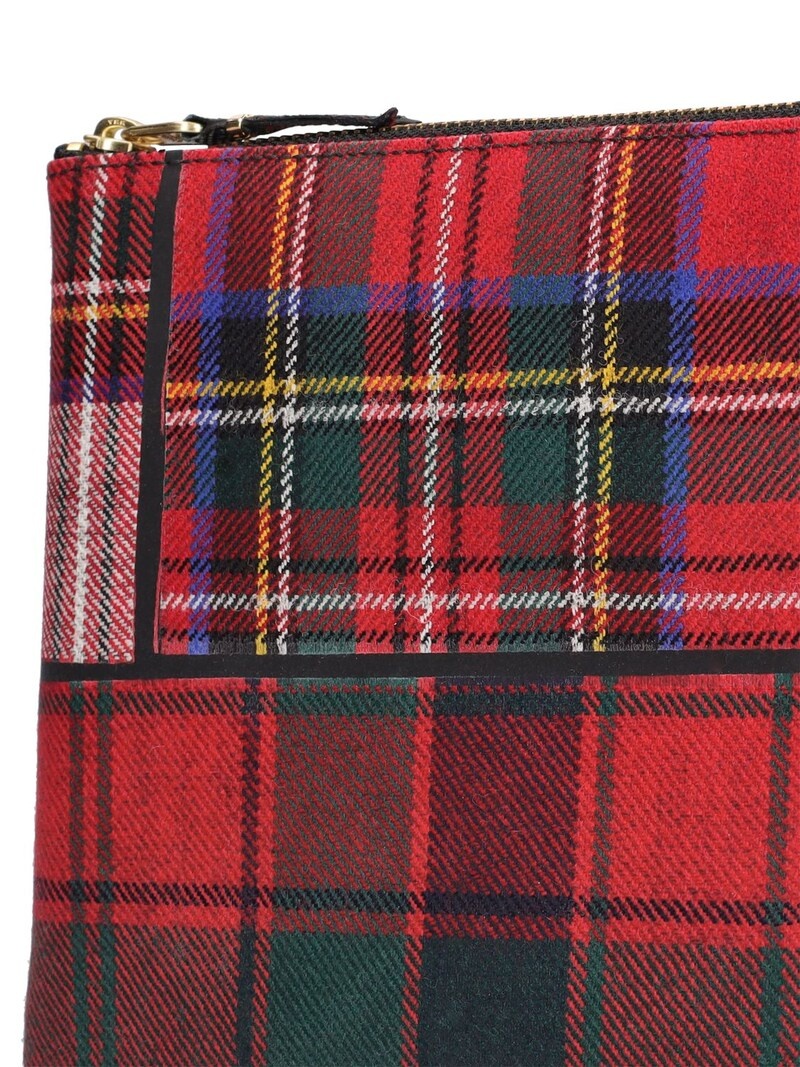 Tartan patchwork zipped pouch - 3