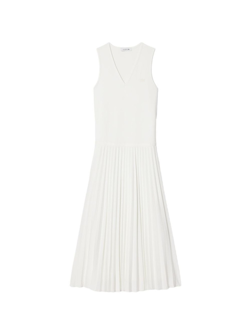 v-neck pleated dress 1