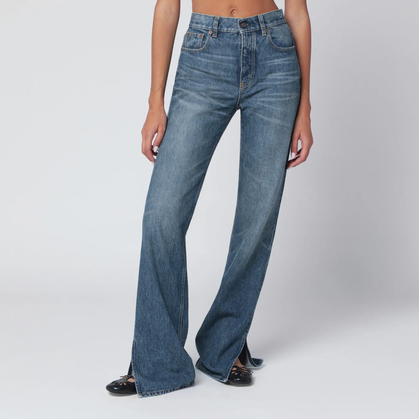 Blue jeans with slits - 1