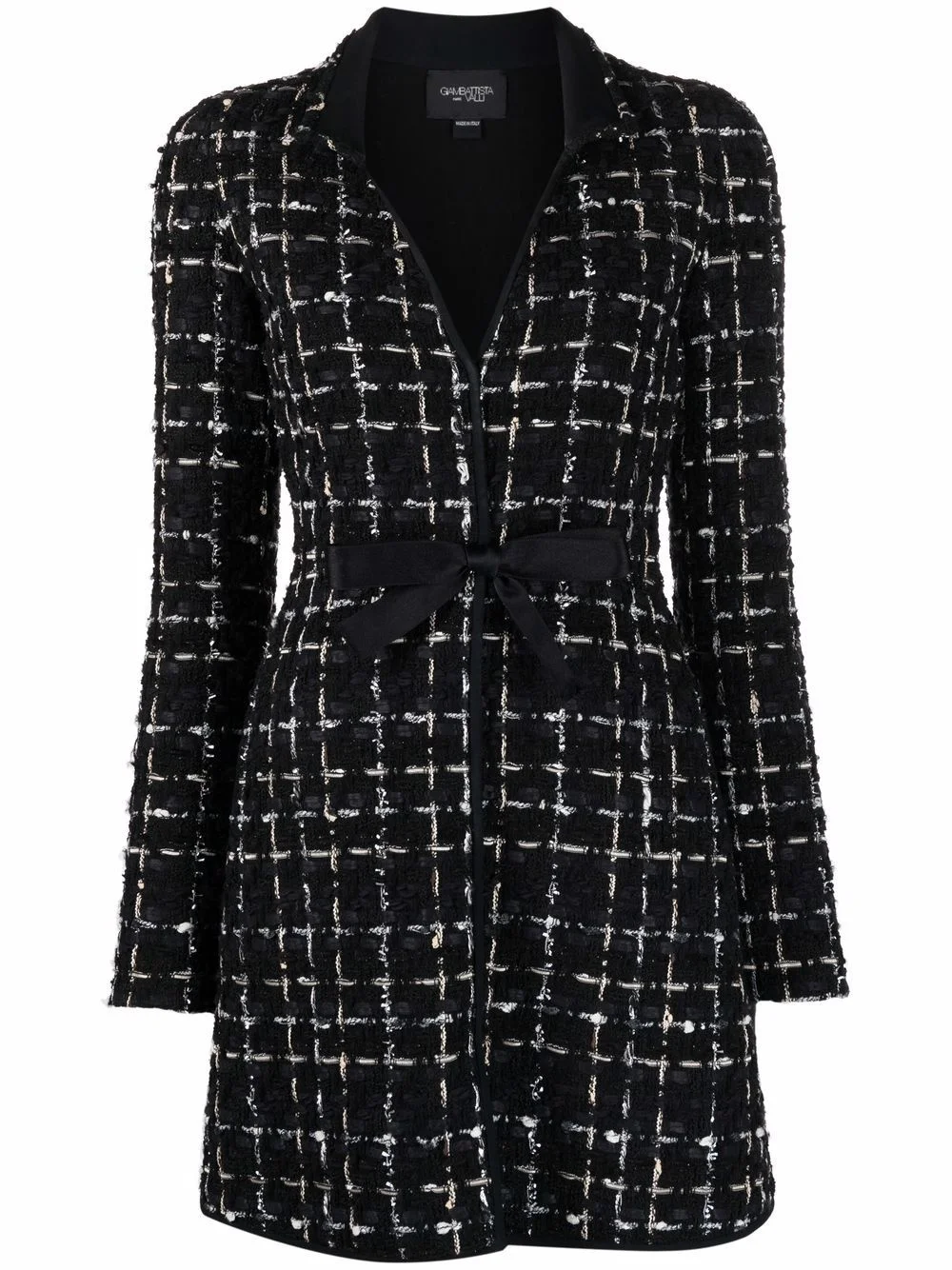 bow-detail bouclé dress - 1